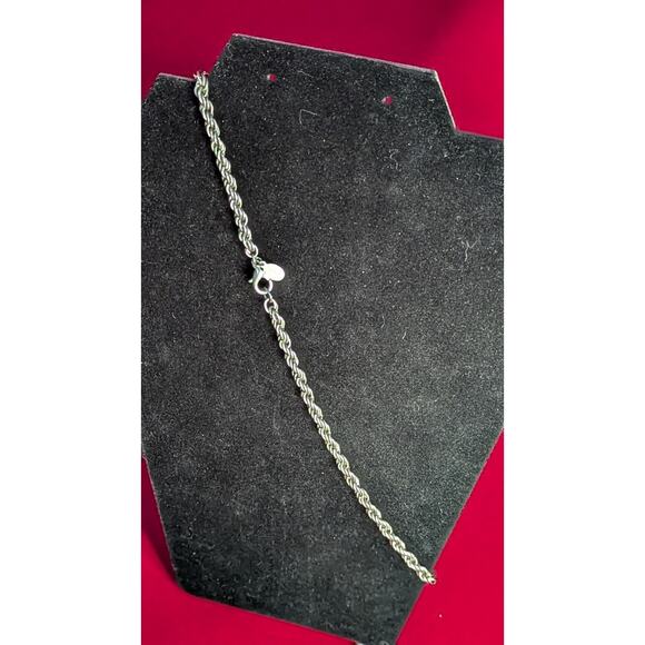 Express Statement Cross Necklace Red Rhinestone Cameo Pendant Rope Chain - Picture 5 of 6